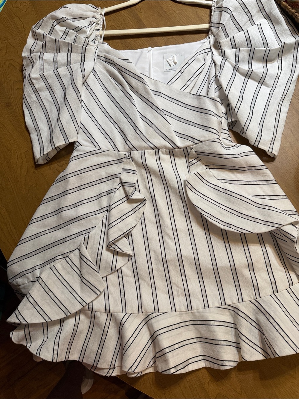 C/MEO Collective White Top with Black Stripe Trim